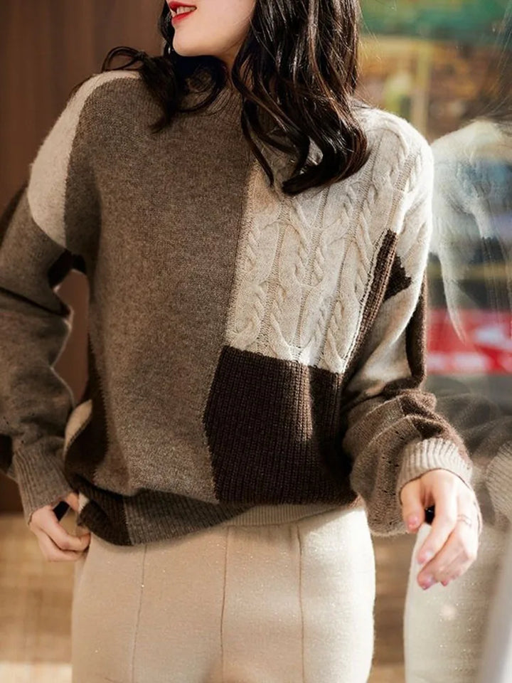 Intarsia Patchwork Sweater