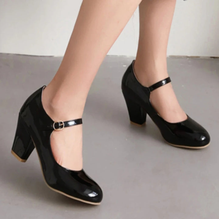 Scarlet Patent Pumps
