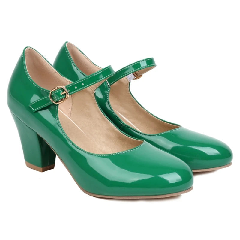 Scarlet Patent Pumps