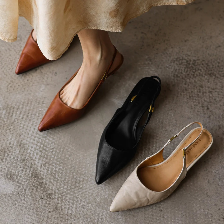 Valina Leather Slingbacks