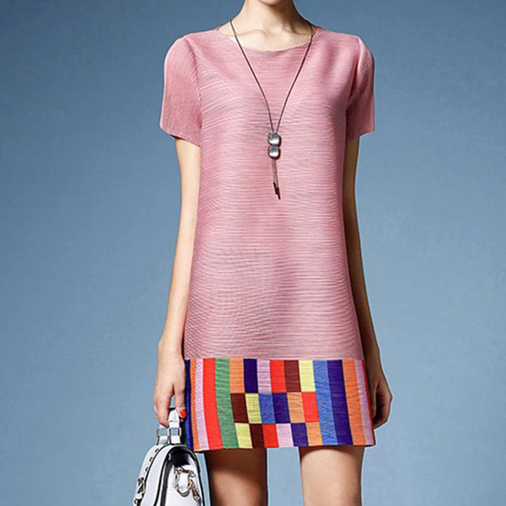 Mosaica Colorblock Pleated Dress