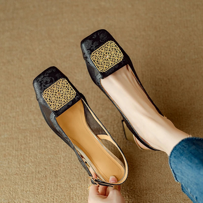 Veronese Mesh Slingback Heels