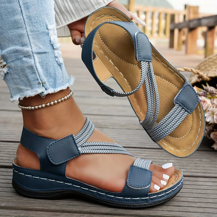 Riposo Elastic-Strap Wedge Sandals
