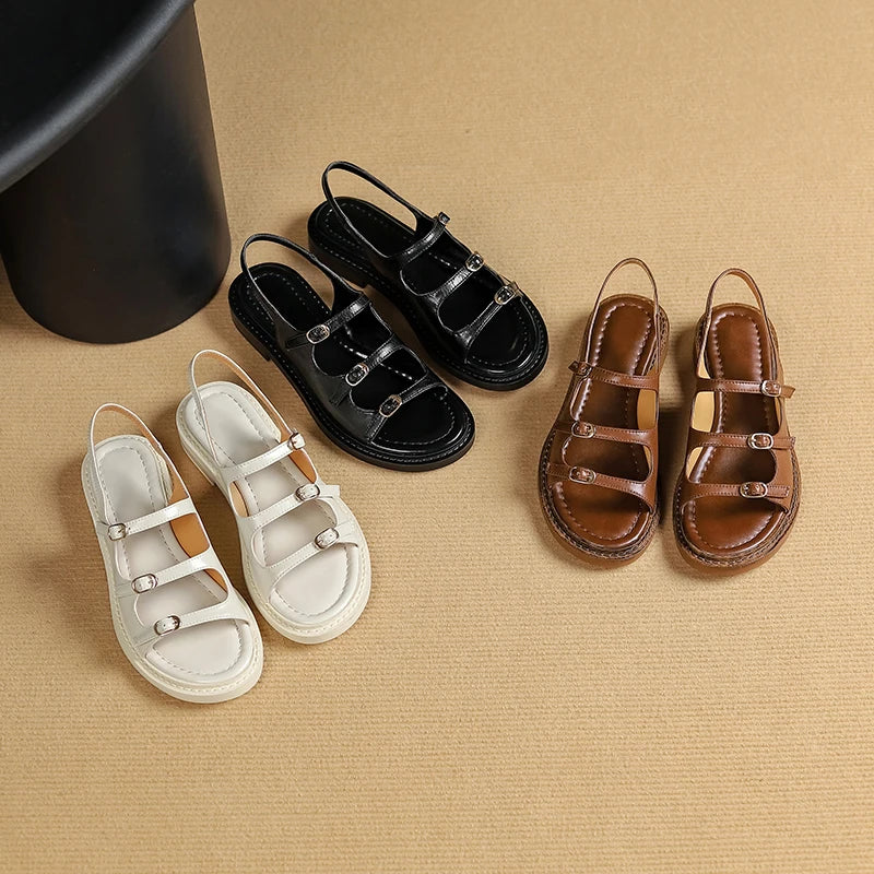Trellis Leather Sandals