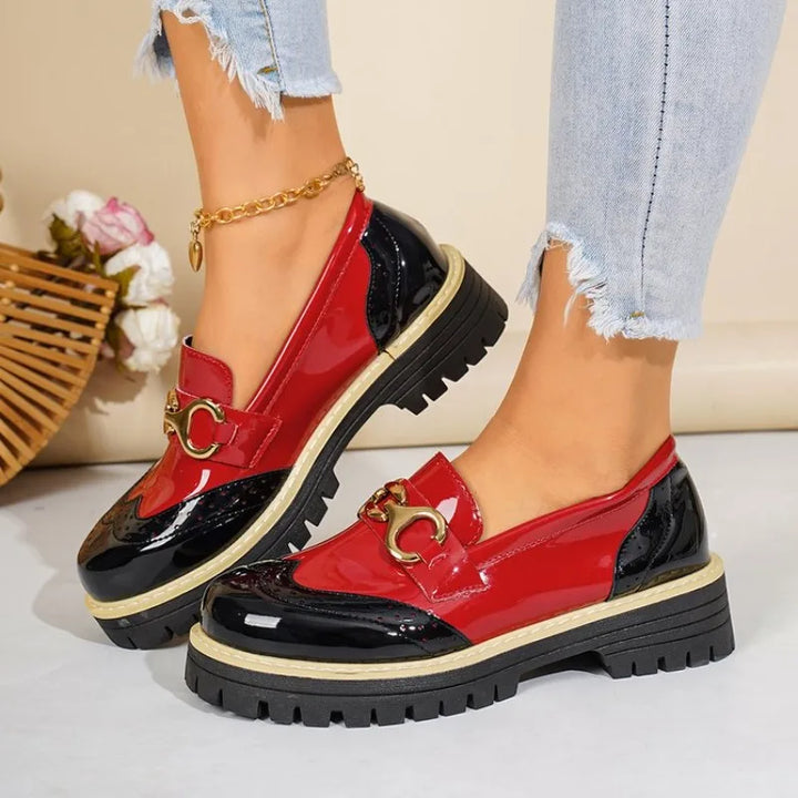 Bicolore Brogue Platform Loafers