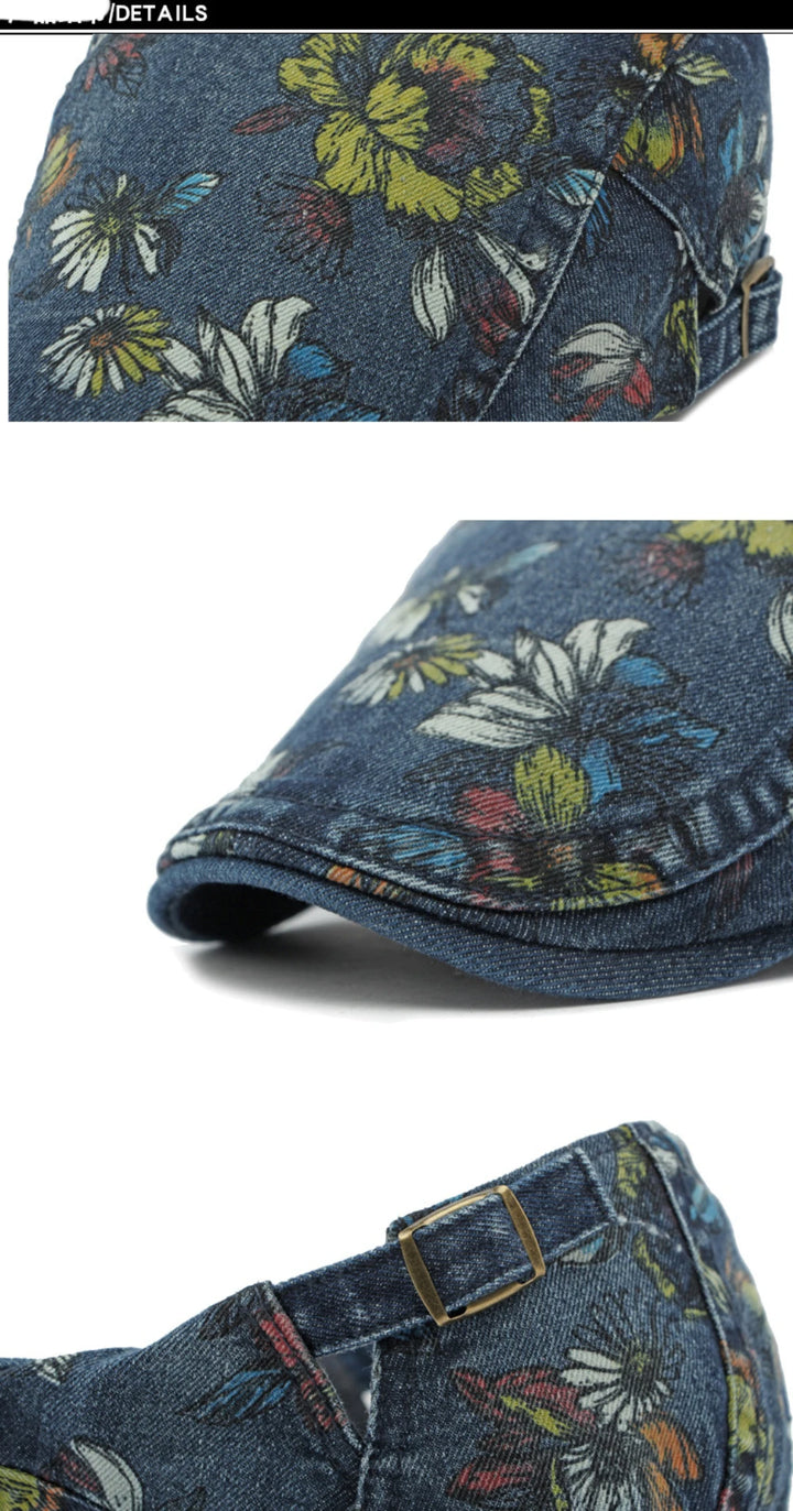 Giardino Floral Denim Beret