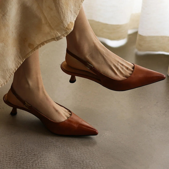 Valina Leather Slingbacks