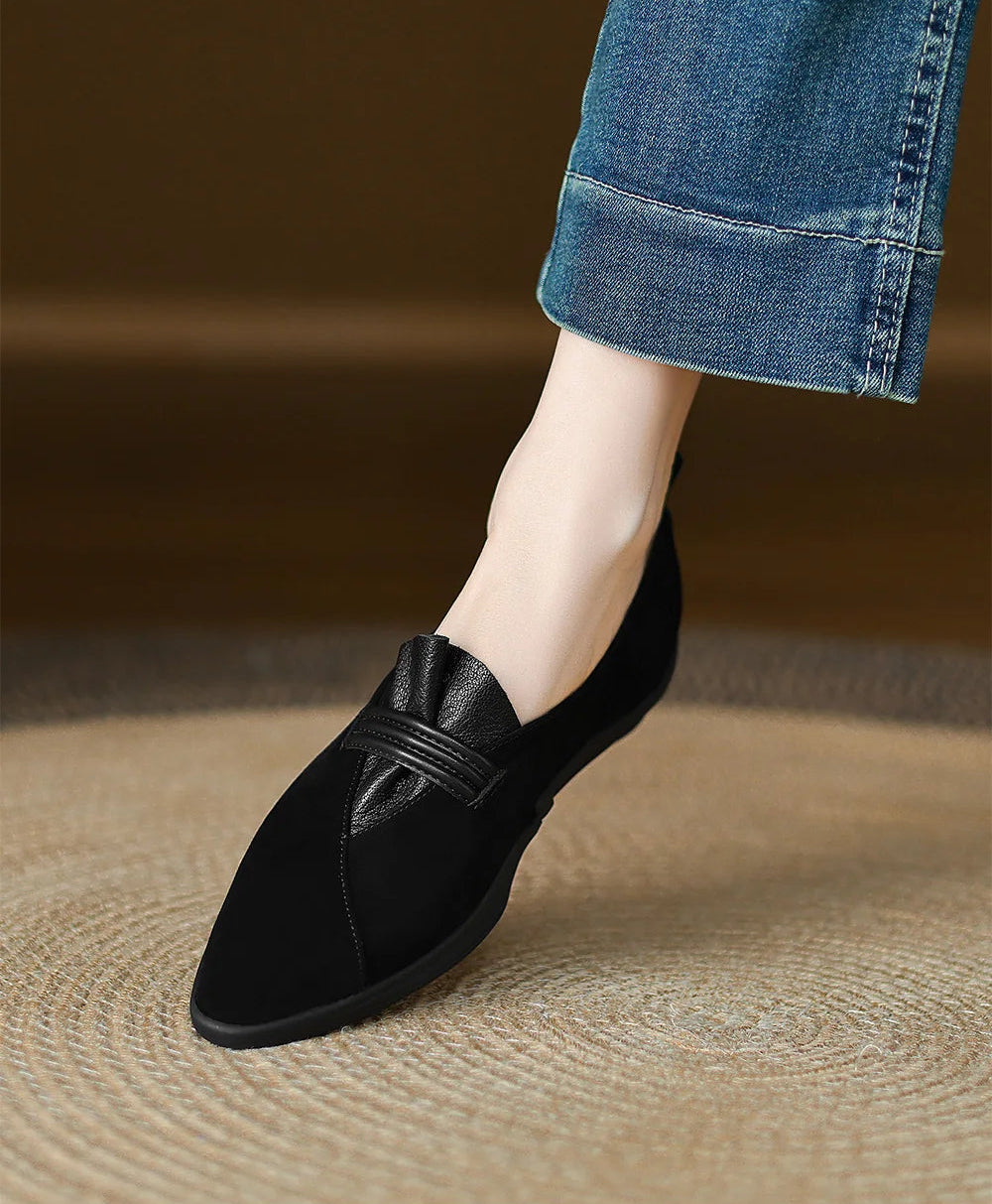 Plicata Leather Flats