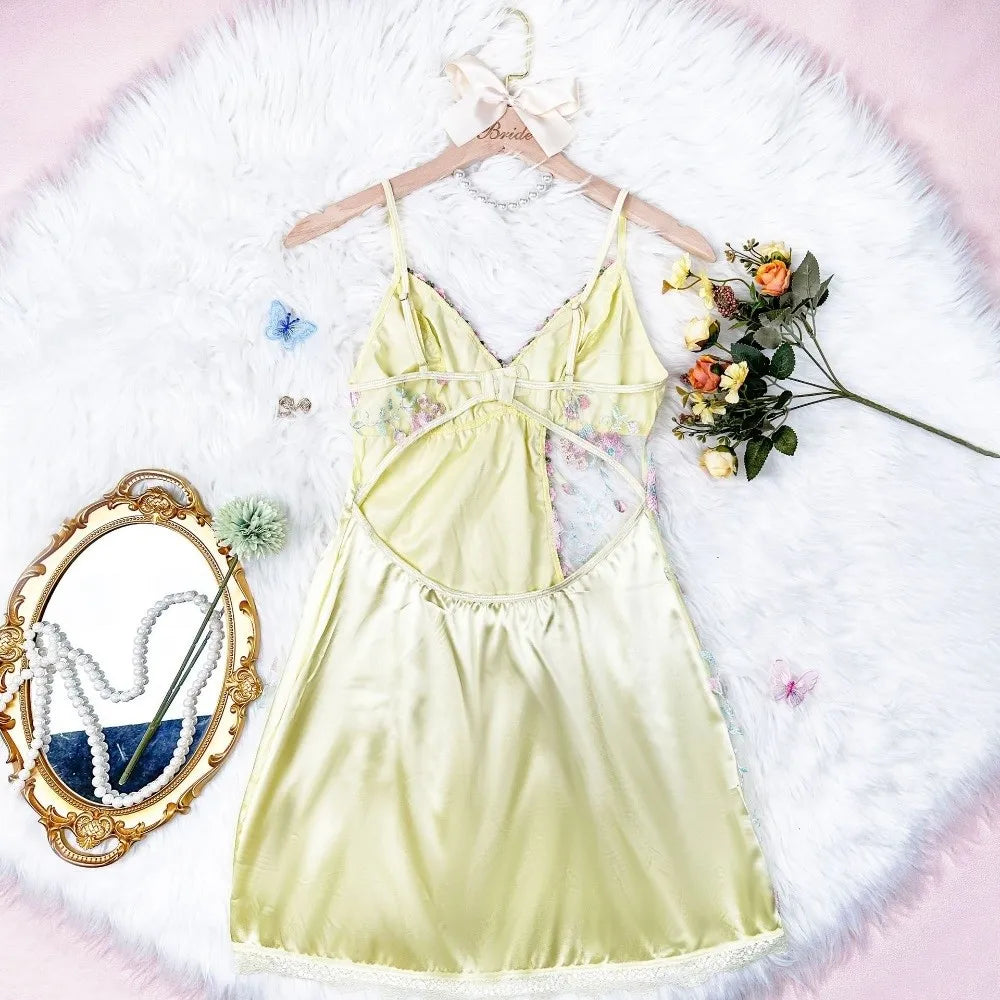 Rugiada Floral Mesh Slip Nightdress