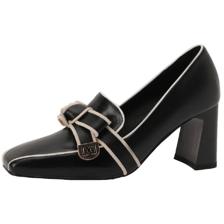 Doppio Fiocco Leather Heels