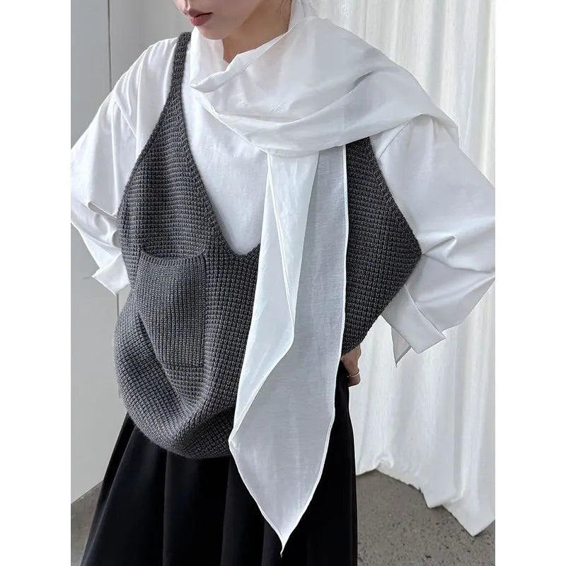 Waffleknit Slouch Vest