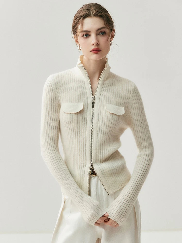 Colette Cashmere Rib Cardigan