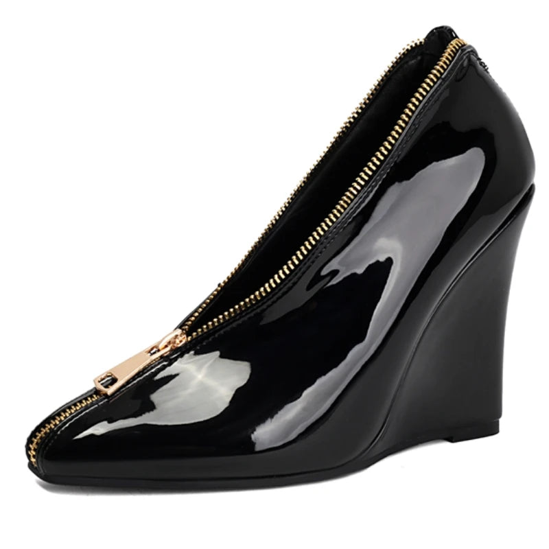Chiusura Front-Zip Wedge Pumps