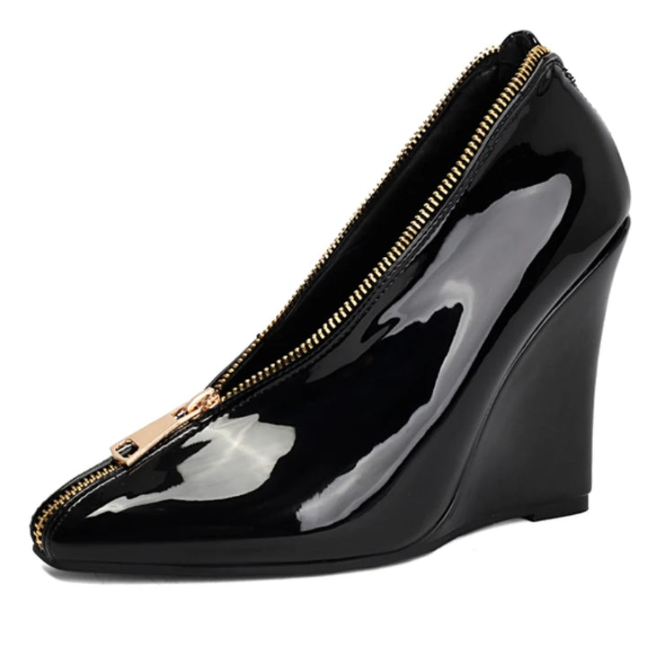 Chiusura Front-Zip Wedge Pumps