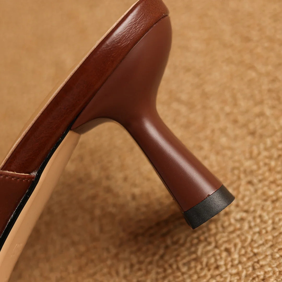 Calice Twin Strap Leather Mules