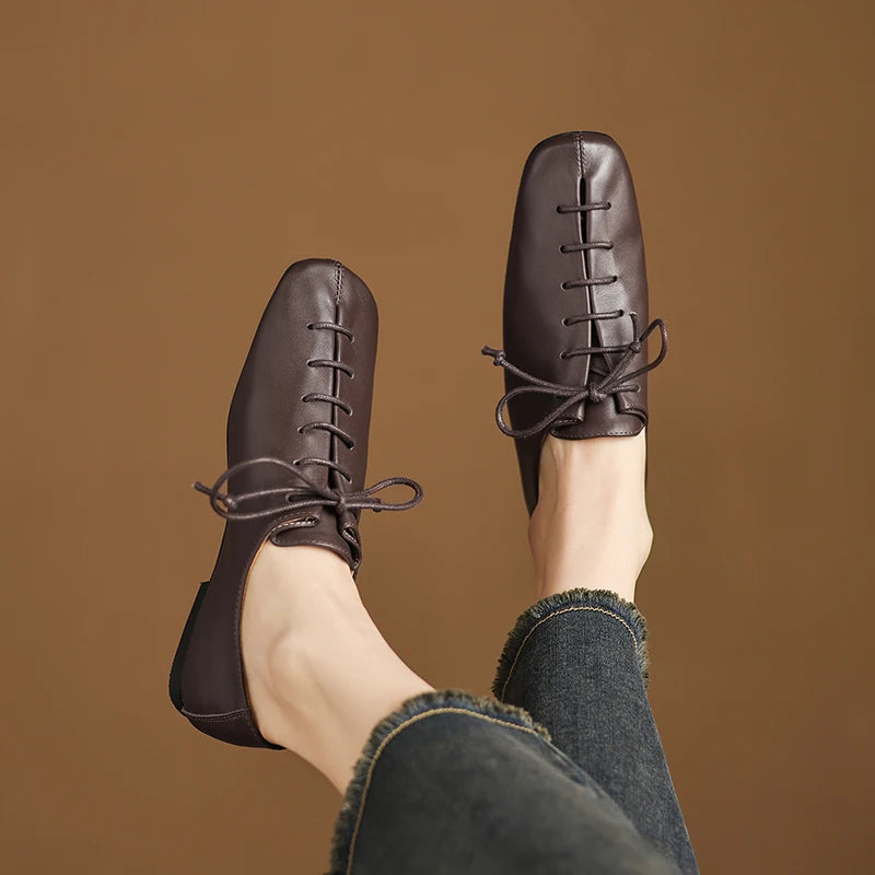 Cordella Square-Toe Leather Loafers