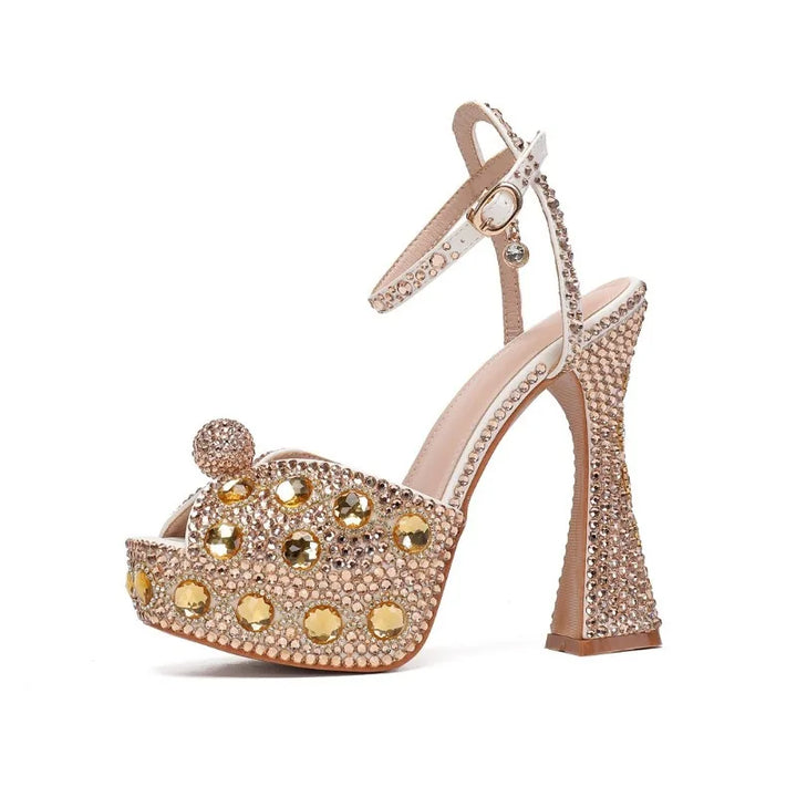 Gemmata Rhinestone Platform Sandals