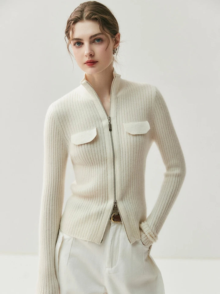 Colette Cashmere Rib Cardigan