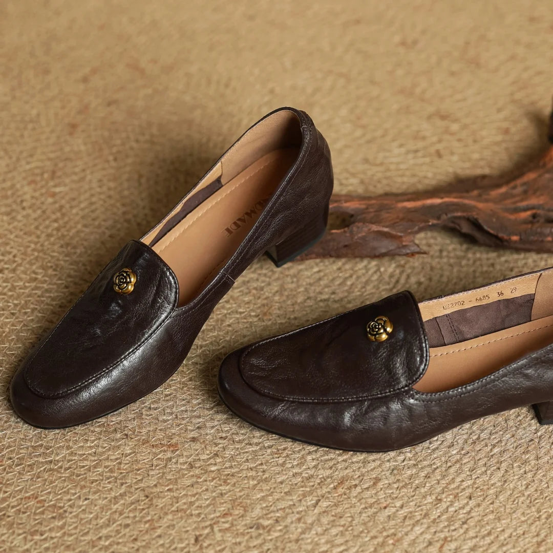Camellia Leather Loafers