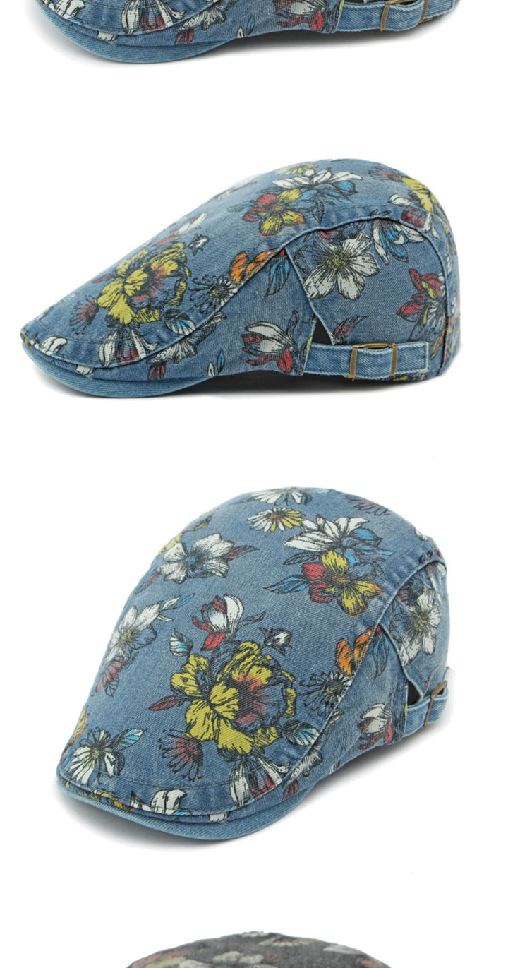 Giardino Floral Denim Beret