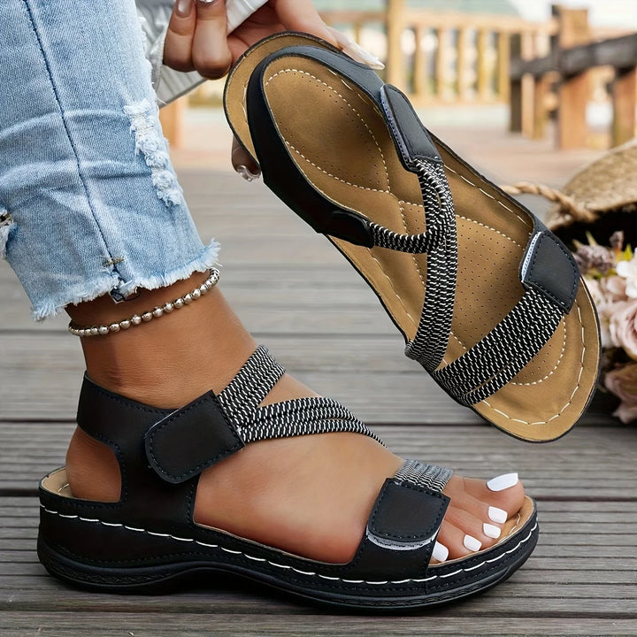 Riposo Elastic-Strap Wedge Sandals