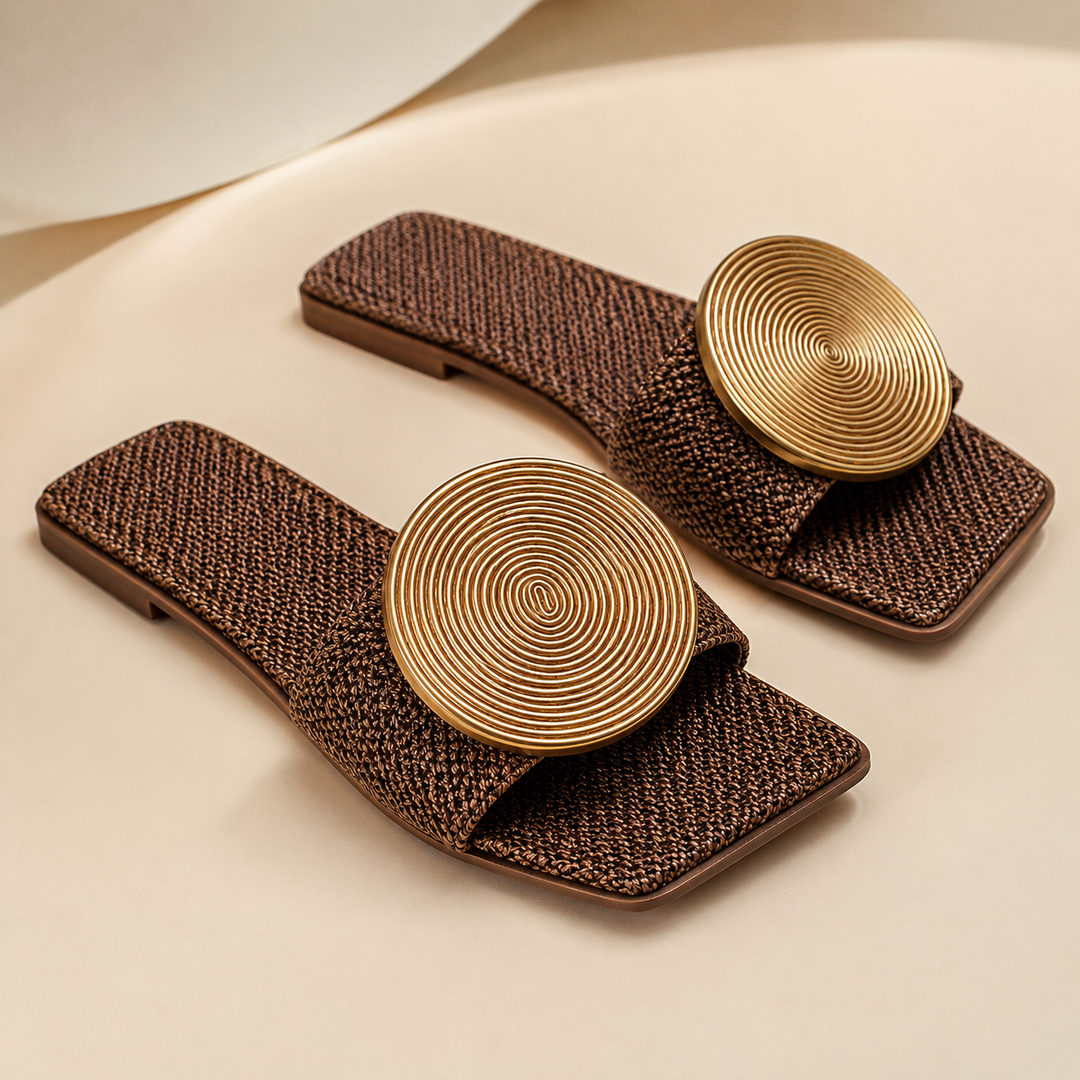 Spiralé Woven Flat Sandals