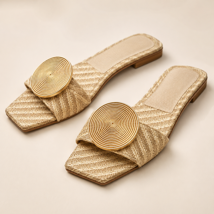 Spiralé Woven Flat Sandals