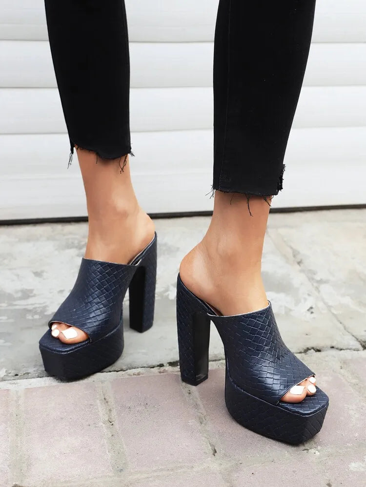 Trecce Woven Platform Mules