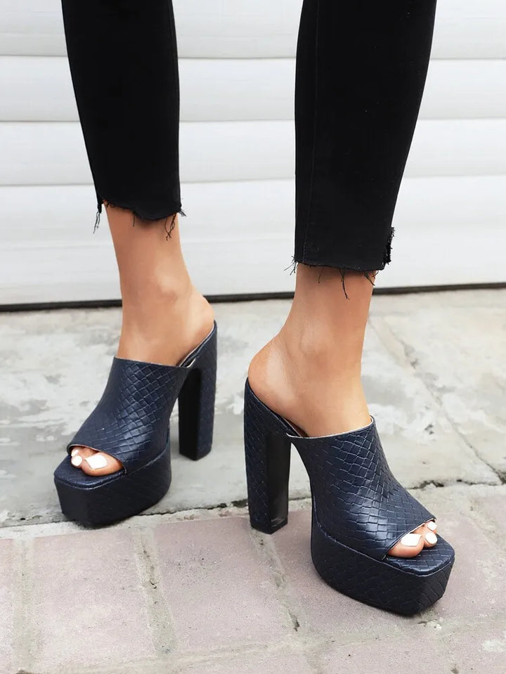 Trecce Woven Platform Mules