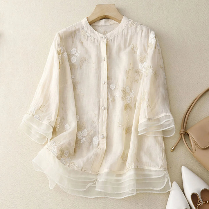 Sylvie Petal Linen Blouse