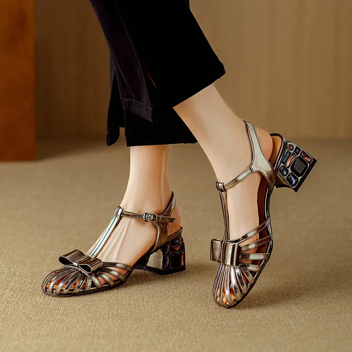 Bellamira Crystal Leather Sandals