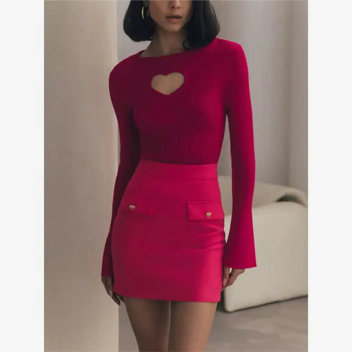 Amora Heart Knit Top