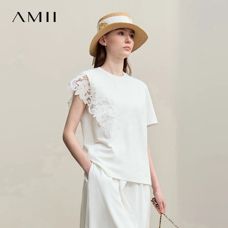 Pizzo Lace Shoulder Tee