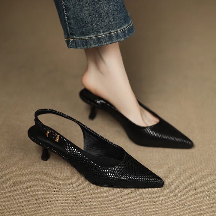 Valerra Leather Slingbacks
