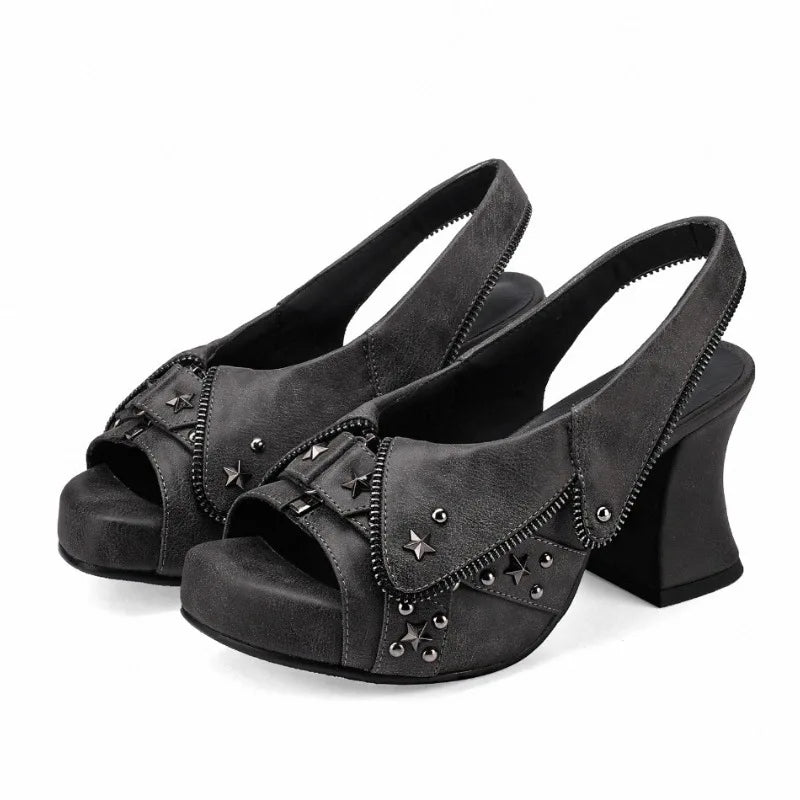 Starbolt Denim Platform Sandals
