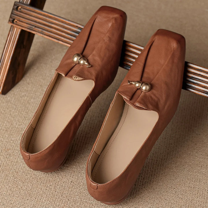 Zucchetta Gourd-Charm Square-Toe Loafers