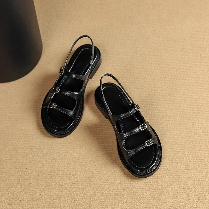 Trellis Leather Sandals