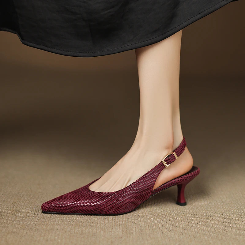 Valerra Leather Slingbacks