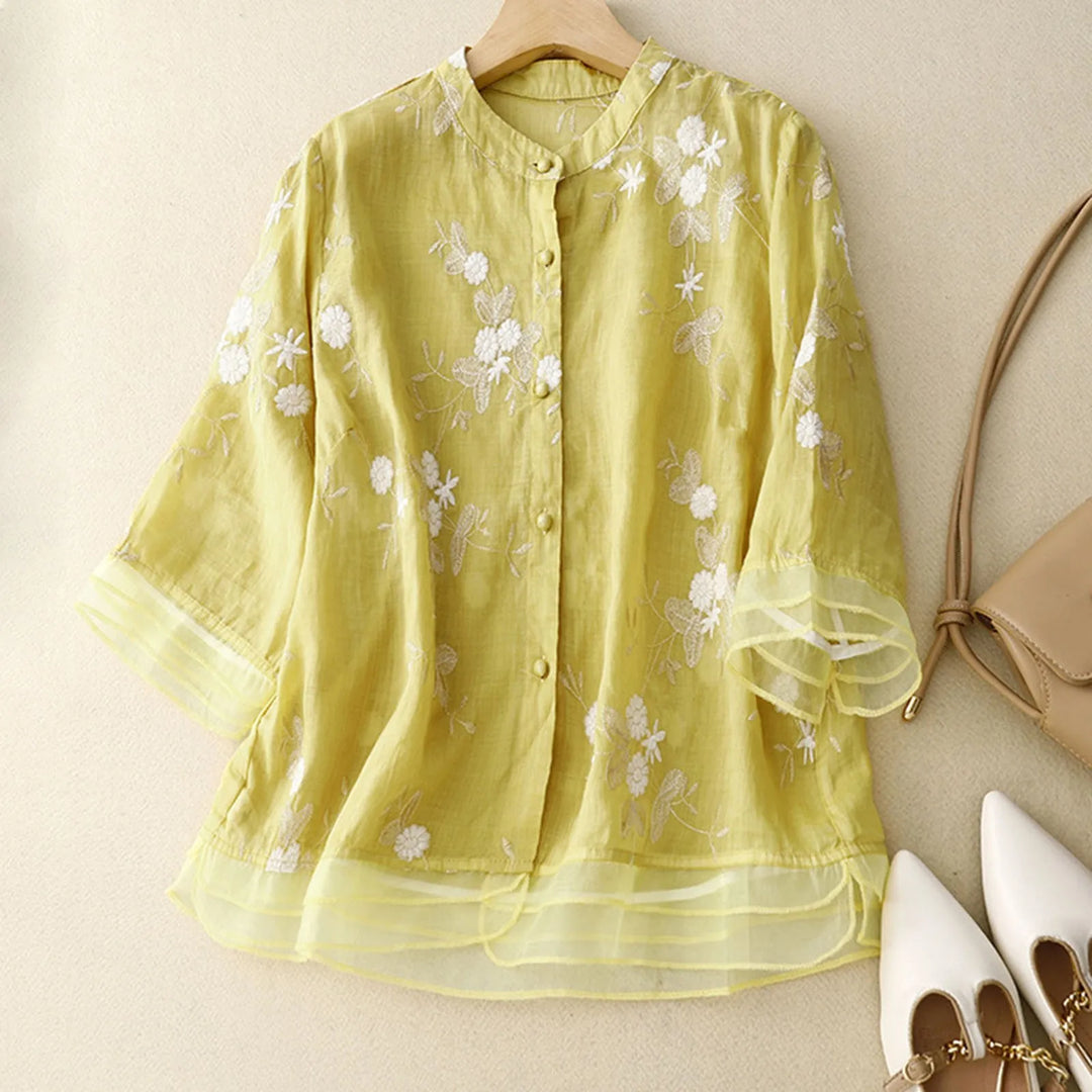 Sylvie Petal Linen Blouse