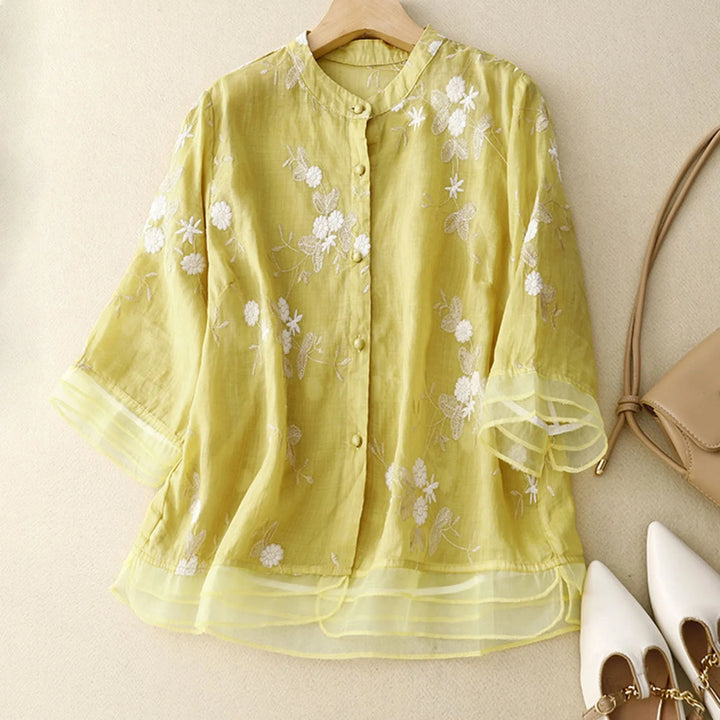 Sylvie Petal Linen Blouse