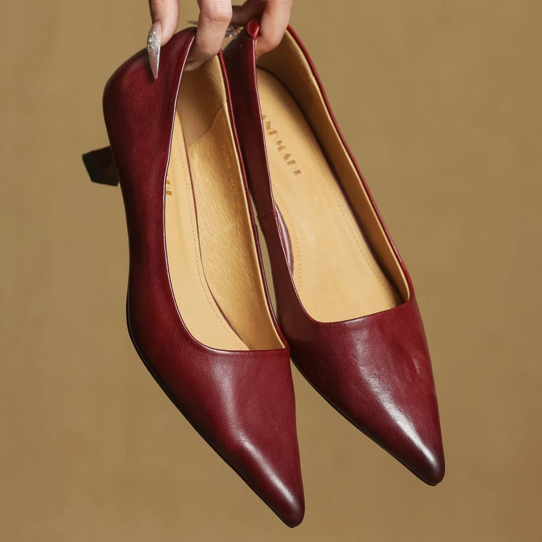 Italian Leather Court Pumps