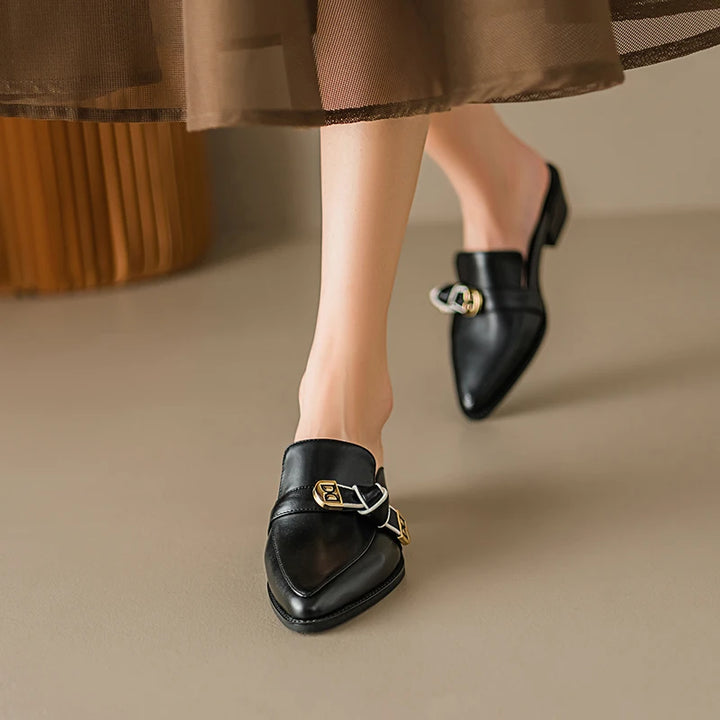 Doppio Fiocco Leather Heels