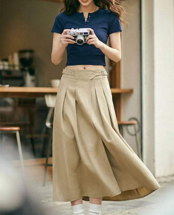 Fielding Pleated A-Line Skirt