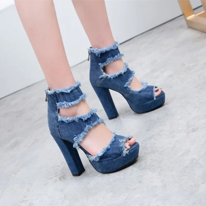 Sfilacciata Frayed Denim Platform Sandals