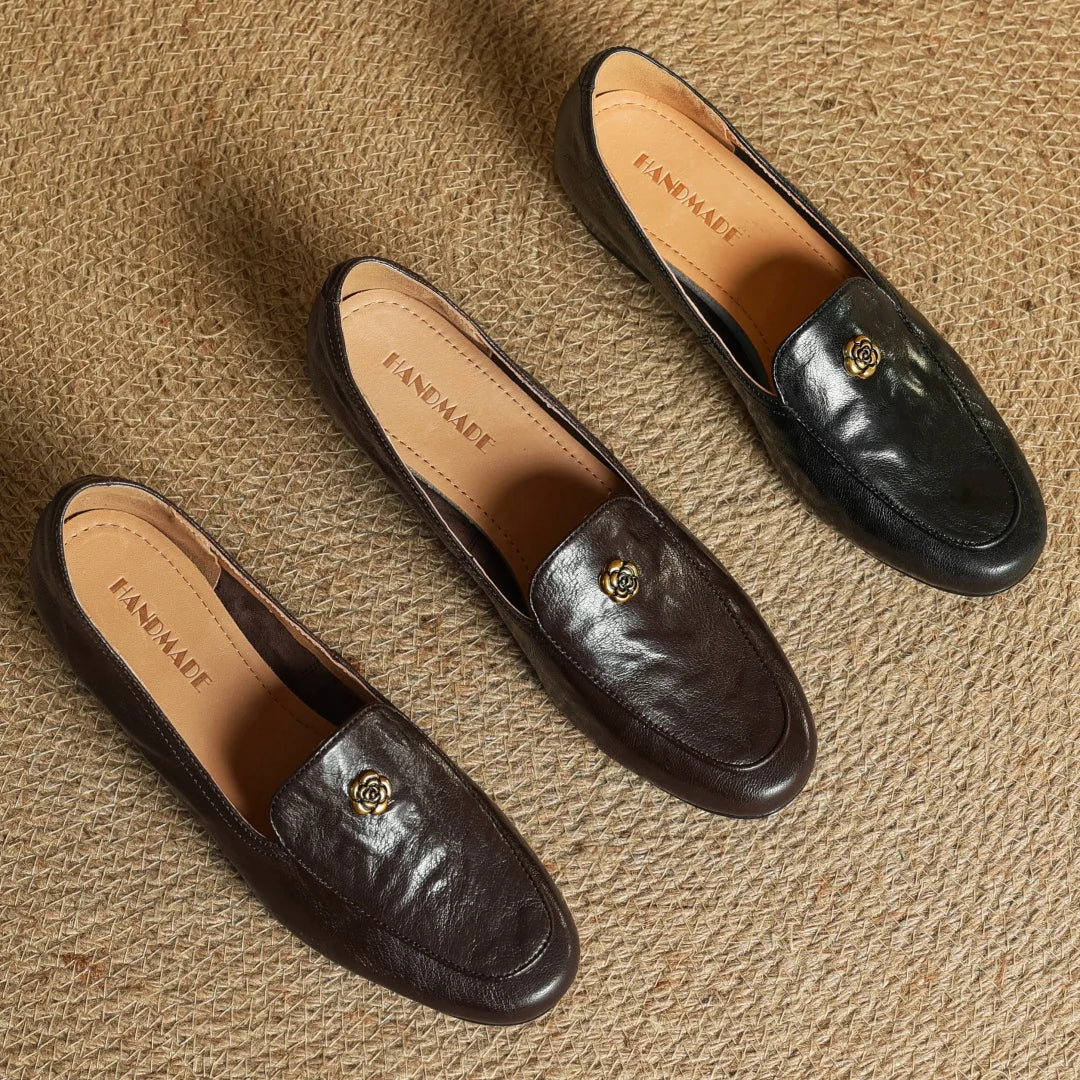 Camellia Leather Loafers