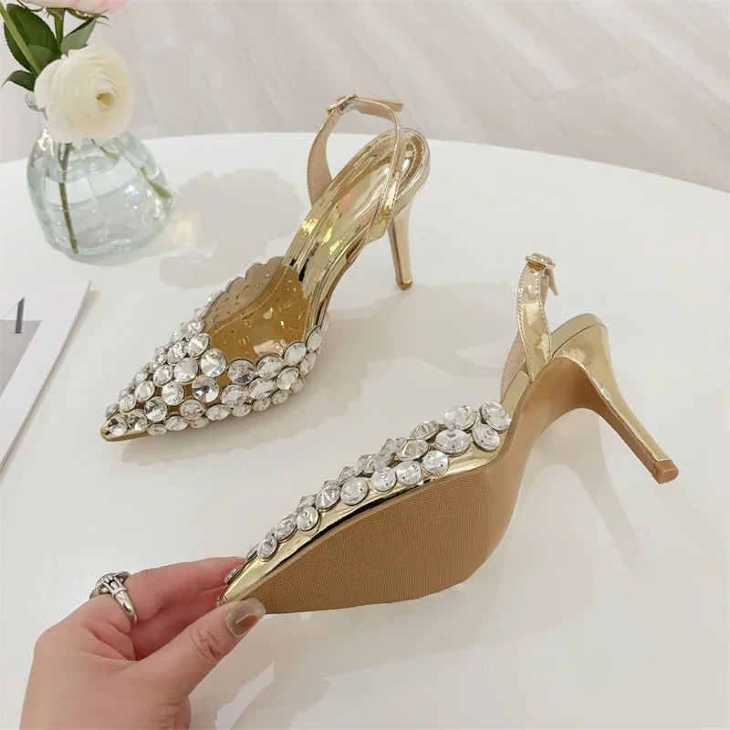 Diamante Rhinestone Slingback Heels