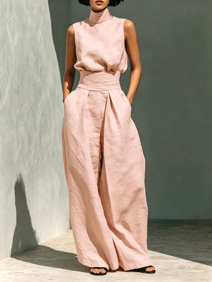 Vestale High-Neck Linen Set
