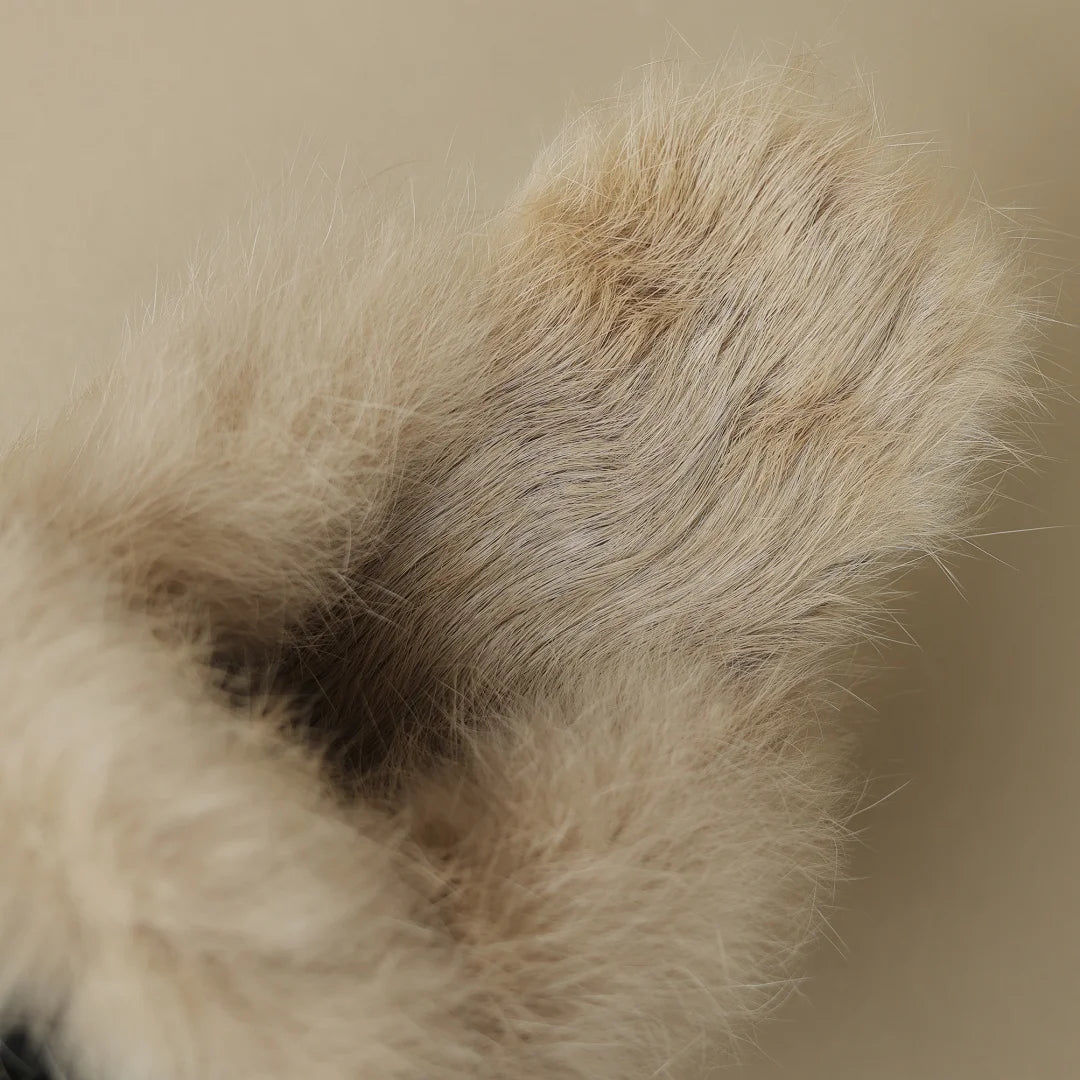 Camellia Suede Shearling Mules