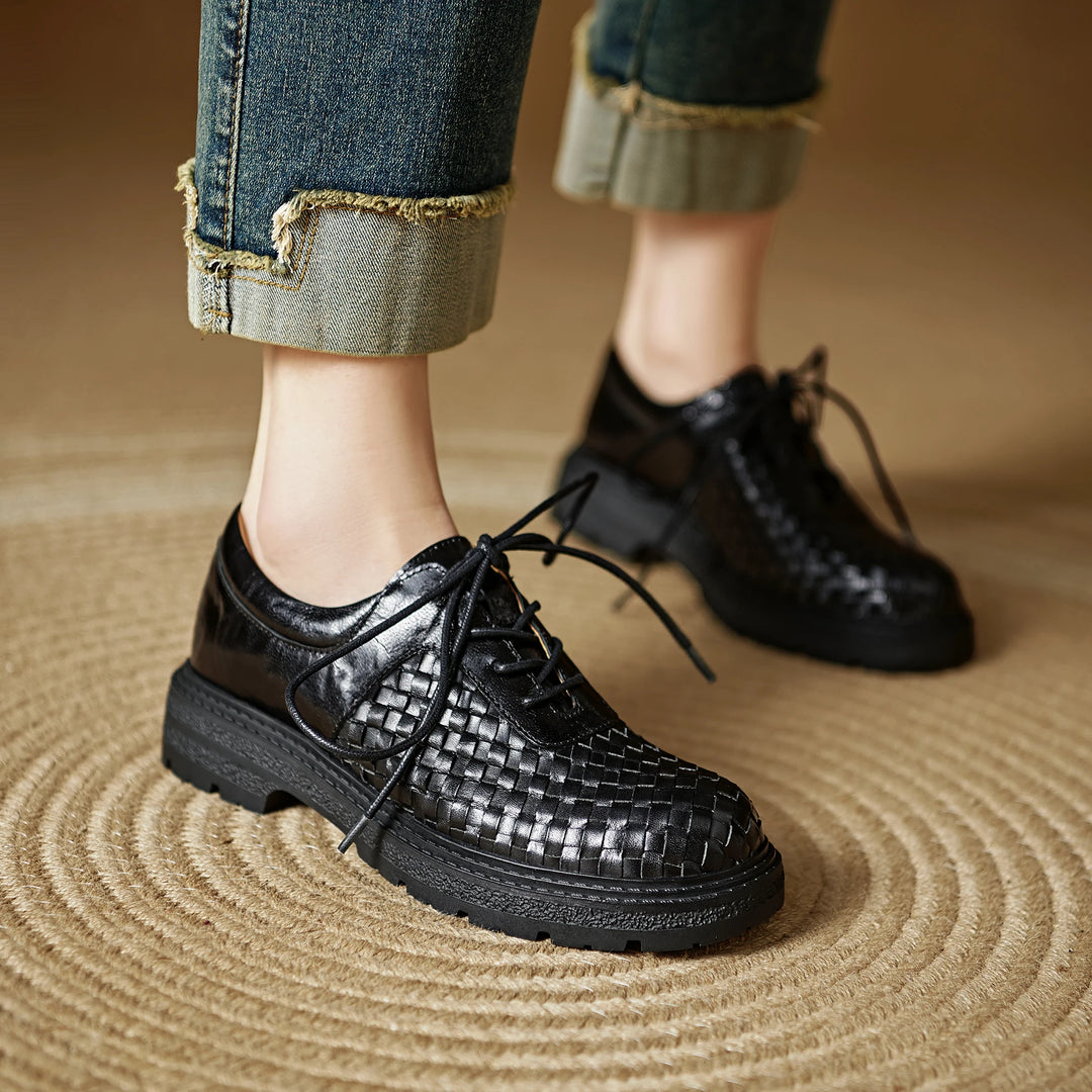 Noemi Woven Leather Oxfords