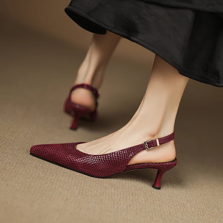 Valerra Leather Slingbacks